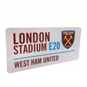 West Ham United FC White Street Sign
