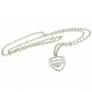 Arsenal FC Silver Plated Pendant & Chain CR