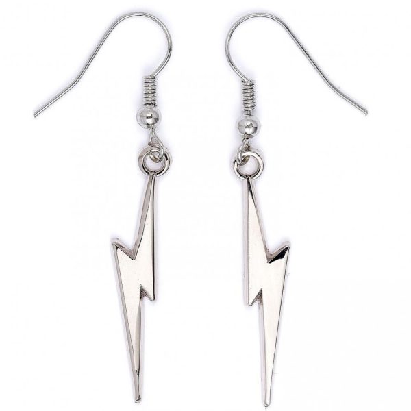 Harry Potter Silver Plated Lightning Bolt Hook Earrings - Image 4
