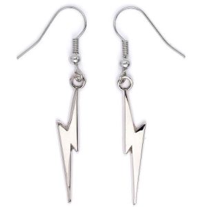 Harry Potter Silver Plated Lightning Bolt Hook Earrings