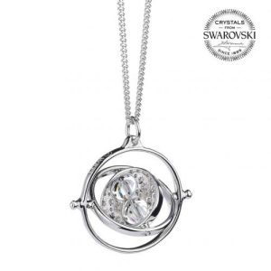 Harry Potter Sterling Silver Crystal Necklace Time Turner