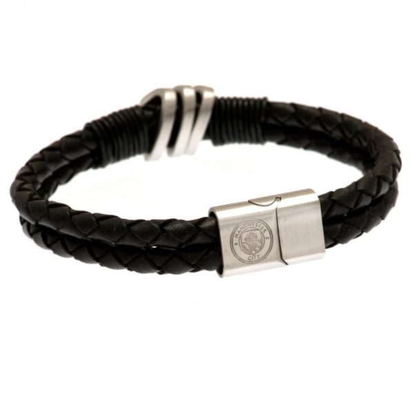 Manchester City FC Leather Bracelet - Image 4
