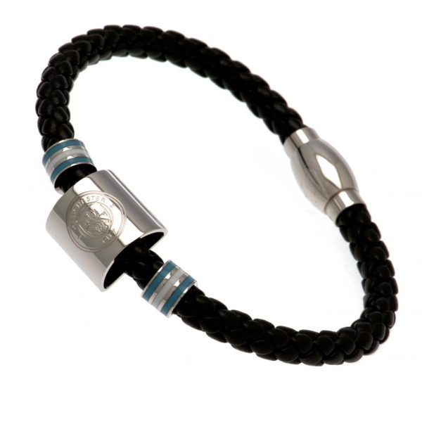 Manchester City FC Colour Ring Leather Bracelet - Image 4