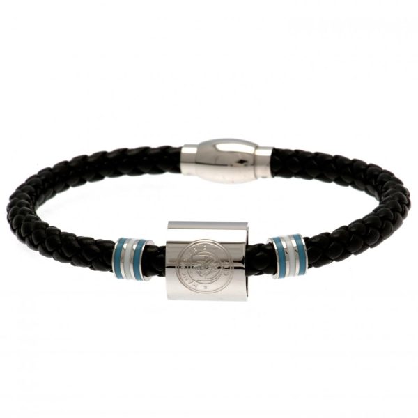 Manchester City FC Colour Ring Leather Bracelet - Image 6
