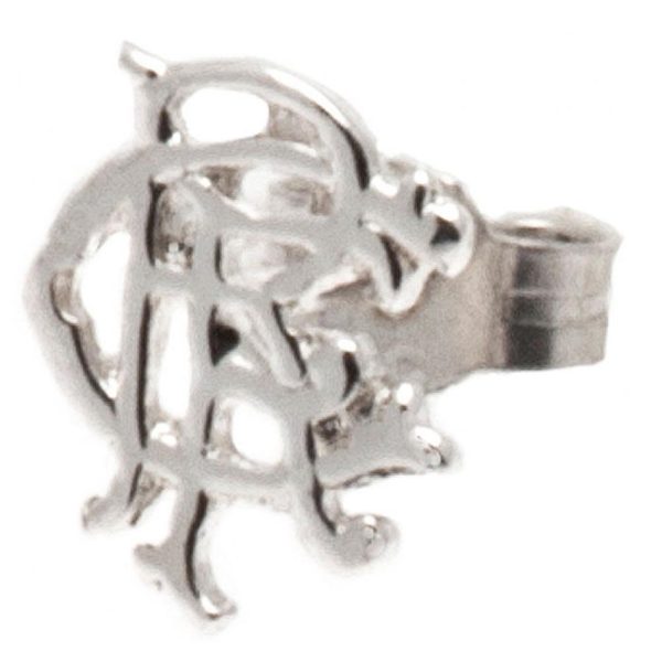 Rangers FC Scroll Crest Sterling Silver Stud Earring - Image 4