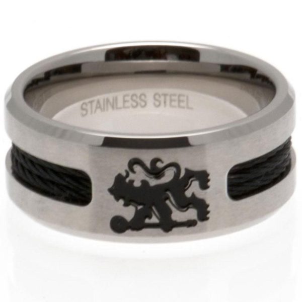 Chelsea FC Black Inlay Ring Small - Image 4