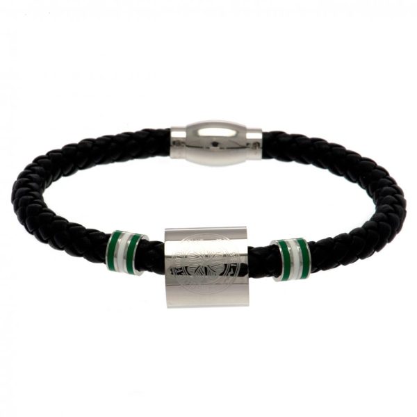 Celtic FC Colour Ring Leather Bracelet - Image 6