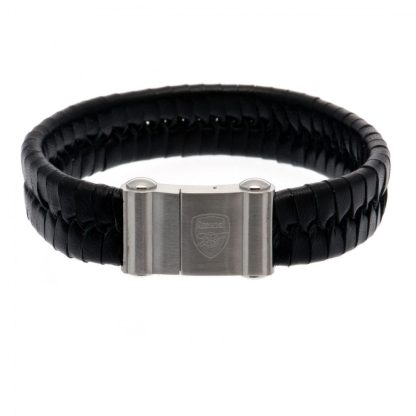 Arsenal FC Single Plait Leather Bracelet - Image 6