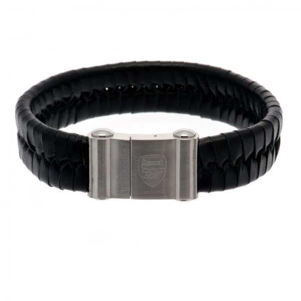 Arsenal FC Single Plait Leather Bracelet - Image 6