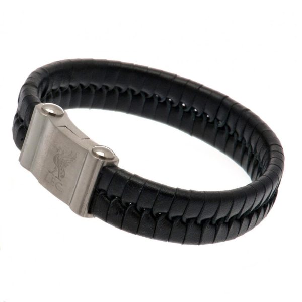 Liverpool FC Single Plait Leather Bracelet - Image 4