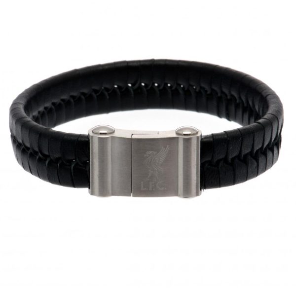 Liverpool FC Single Plait Leather Bracelet - Image 6