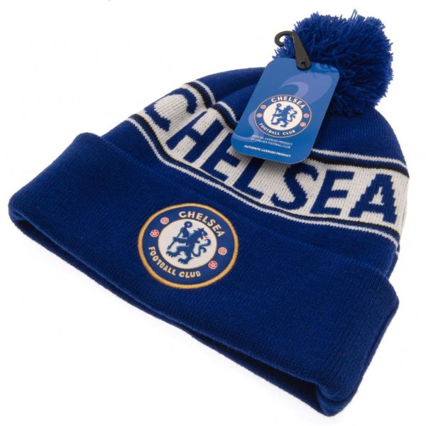 Chelsea FC Royal Text Ski Hat - Image 8