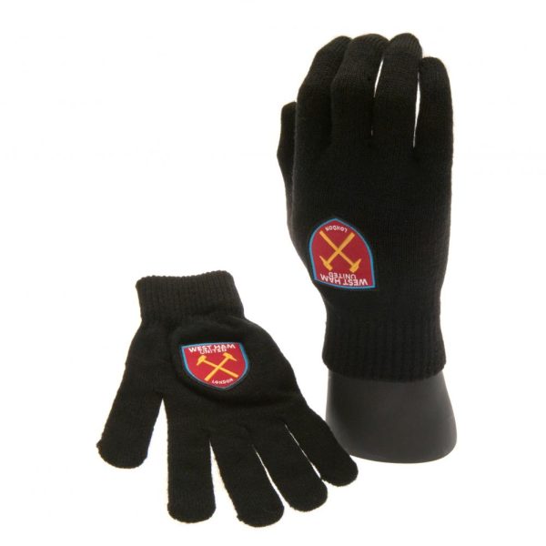 West Ham United FC Knitted Gloves Junior - Image 4