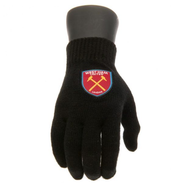 West Ham United FC Knitted Gloves Junior - Image 6