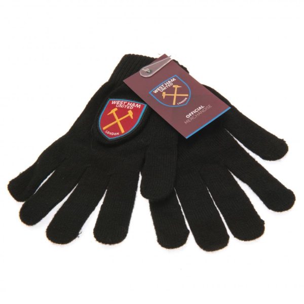 West Ham United FC Knitted Gloves Junior - Image 8