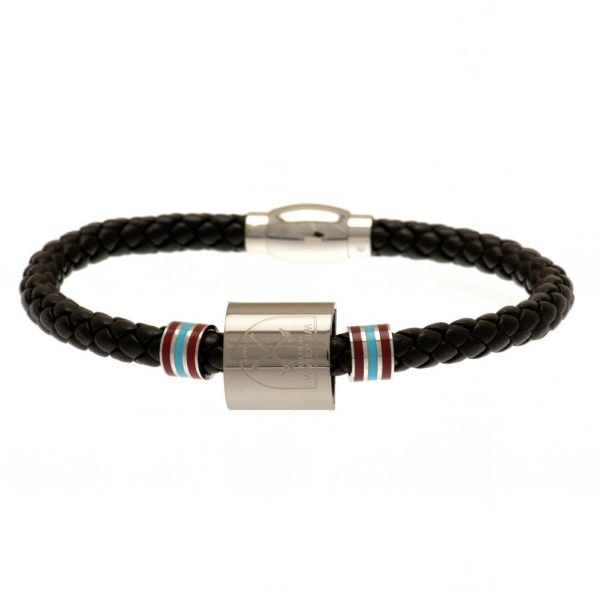 West Ham United FC Colour Ring Leather Bracelet - Image 6