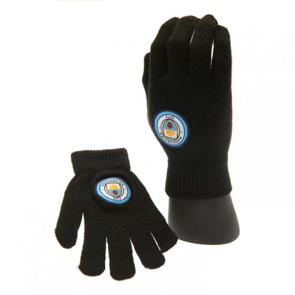 Manchester City FC Knitted Gloves Junior - Image 4