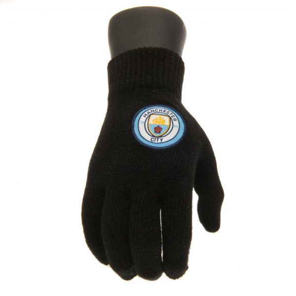 Manchester City FC Knitted Gloves Junior - Image 6