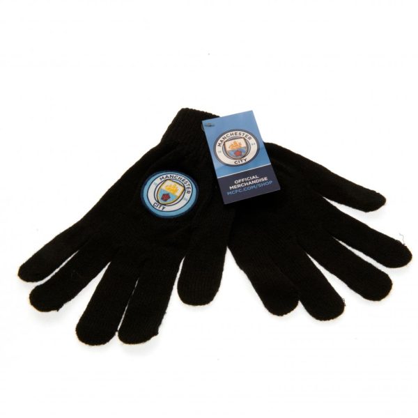 Manchester City FC Knitted Gloves Junior - Image 8