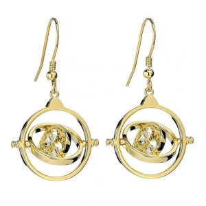 Harry Potter Gold Plated Crystal Earrings Time Turner