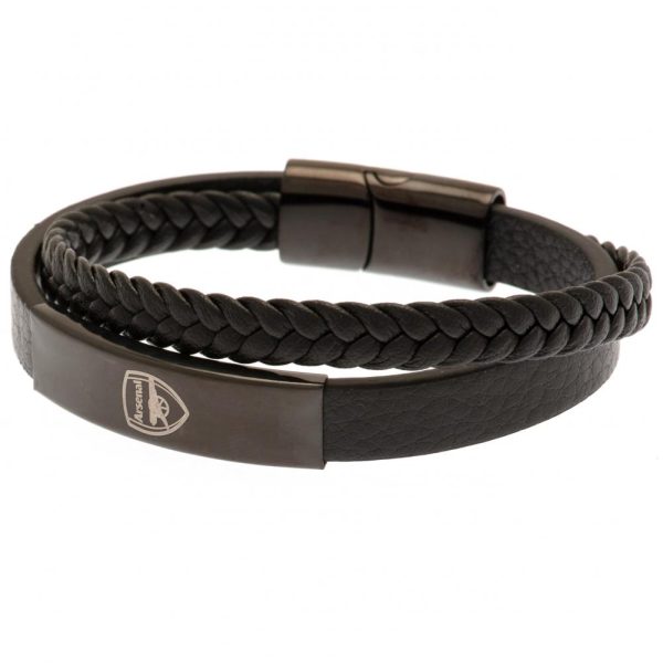 Arsenal FC Black IP Leather Bracelet - Image 6