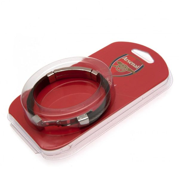 Arsenal FC Silver Inlay Silicone Bracelet - Image 8