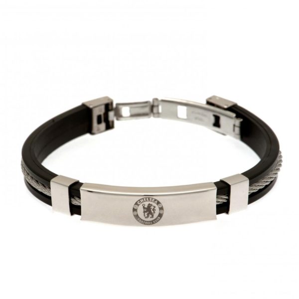 Chelsea FC Silver Inlay Silicone Bracelet - Image 6