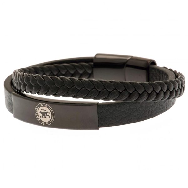 Chelsea FC Black IP Leather Bracelet - Image 6