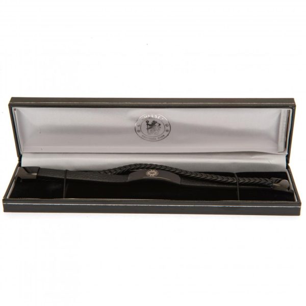 Chelsea FC Black IP Leather Bracelet - Image 8