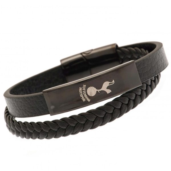 Tottenham Hotspur FC Black IP Leather Bracelet - Image 4