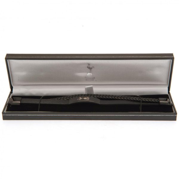 Tottenham Hotspur FC Black IP Leather Bracelet - Image 8
