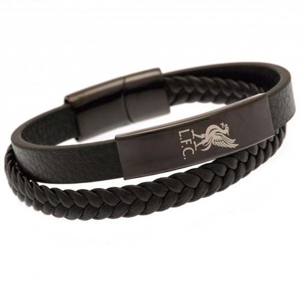 Liverpool FC Black IP Leather Bracelet - Image 4