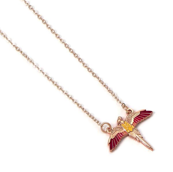 Harry Potter Rose Gold Plated Necklace Fawkes - Image 6