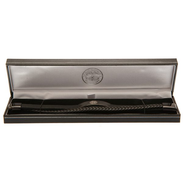 Celtic FC Black IP Leather Bracelet - Image 3