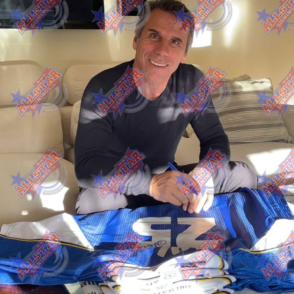 Chelsea FC 1998 UEFA Cup Winners' Cup Final Zola Signed Shirt - Image 2