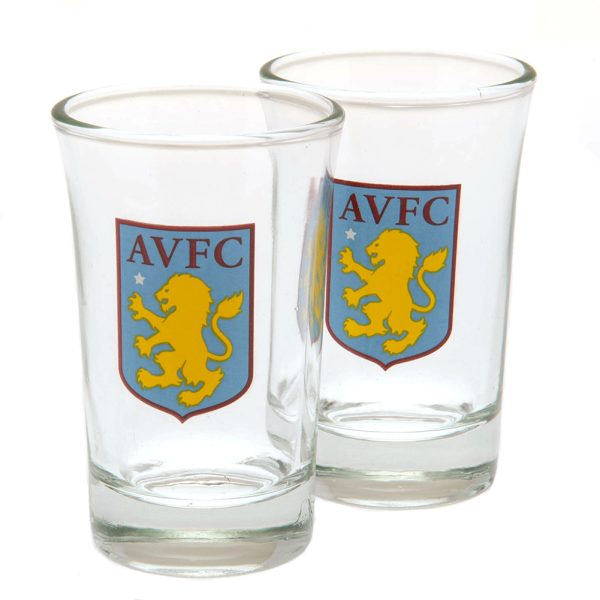 Aston Villa FC 2pk Shot Glass Set - Image 2