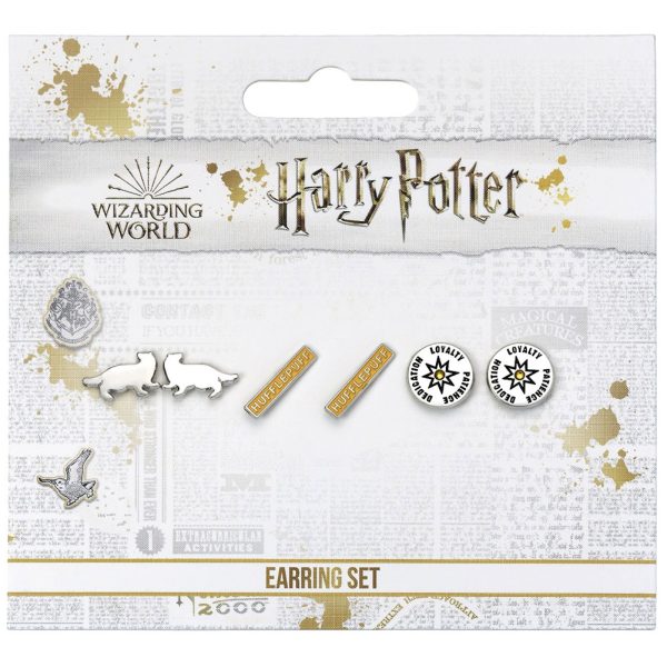 Harry Potter Silver Plated Earring Set Hufflepuff - Image 5