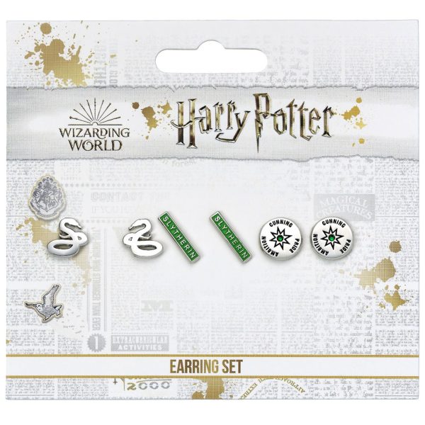 Harry Potter Silver Plated Earring Set Slytherin - Image 5
