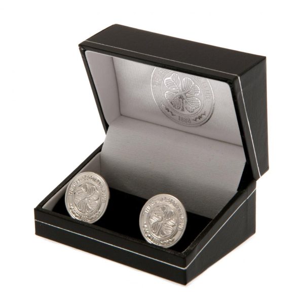 Celtic FC Silver Plated Formed Cufflinks - Image 2
