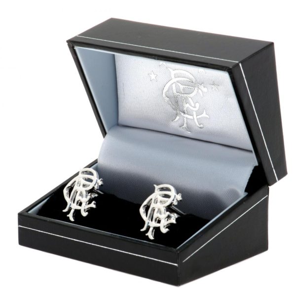 Rangers FC Sterling Silver Scroll Crest Cufflinks - Image 2