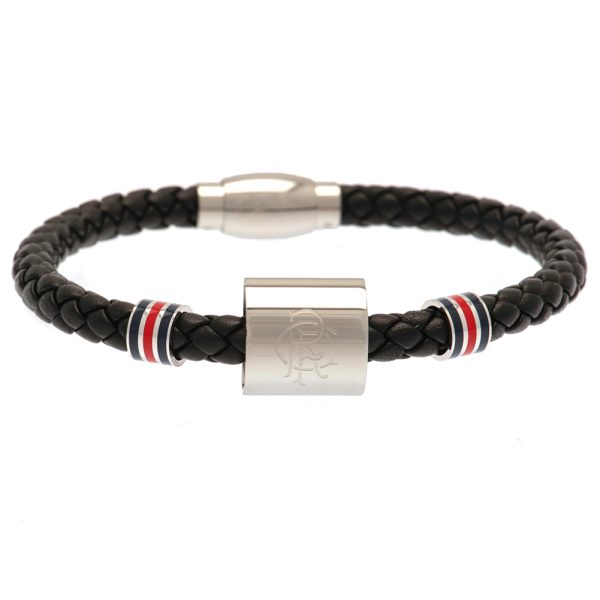 Rangers FC Colour Ring Leather Bracelet - Image 2