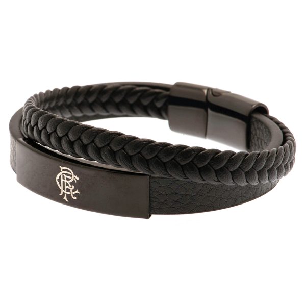 Rangers FC Black IP Leather Bracelet - Image 2