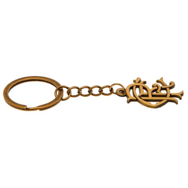 Rangers FC Antique Gold Scroll Crest Keyring - Image 2