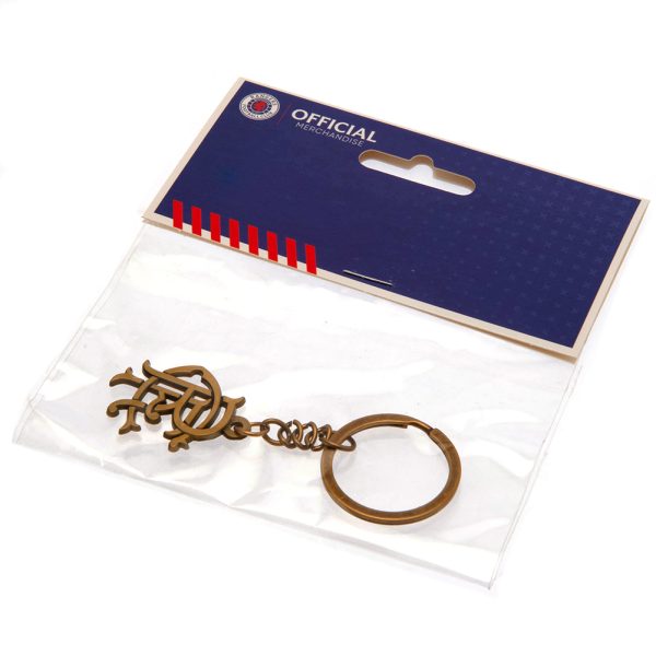 Rangers FC Antique Gold Scroll Crest Keyring - Image 3