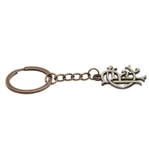 Rangers FC Antique Silver Scroll Crest Keyring - Image 2