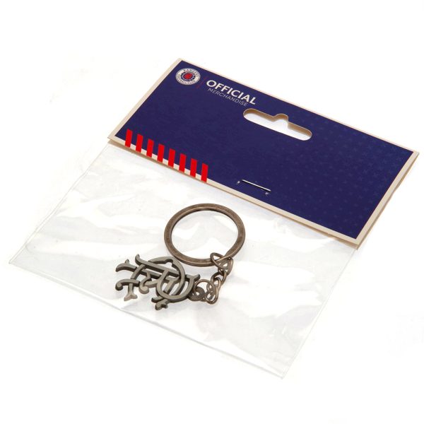Rangers FC Antique Silver Scroll Crest Keyring - Image 3