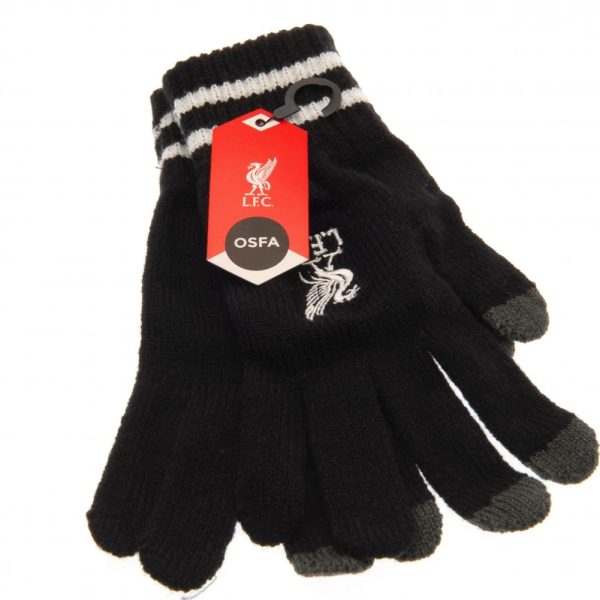 Liverpool FC Touchscreen Knitted Gloves Youths BK - Image 3
