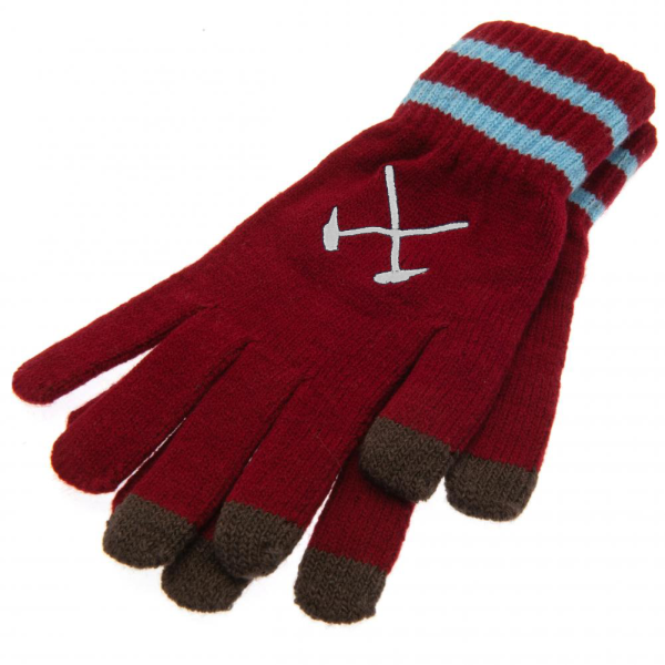 West Ham United FC Touchscreen Knitted Gloves Youths - Image 3