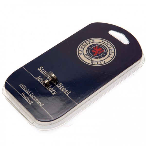 Rangers FC Stainless Steel Scroll Crest Stud Earring - Image 2