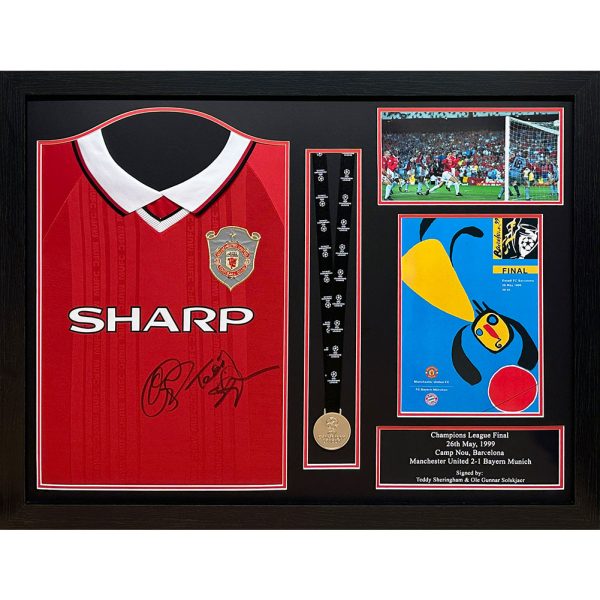 Manchester United FC 1999 Solskjaer & Sheringham Signed Shirt &